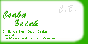 csaba beich business card